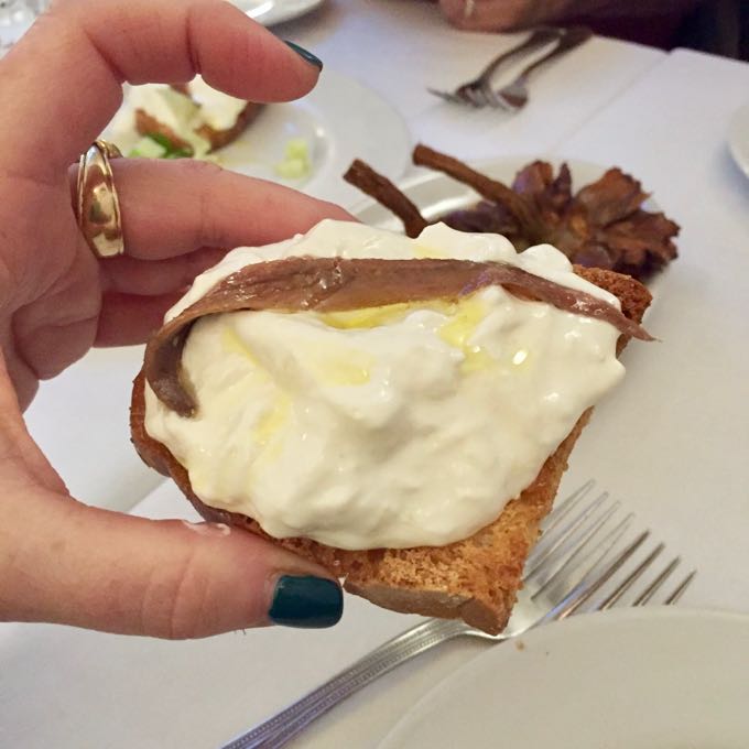 Stracciatella with Anchovy