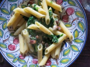 Pasta alla Gricia with Swiss Chard