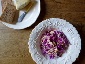 Red Cabbage and Kohlrabi Slaw