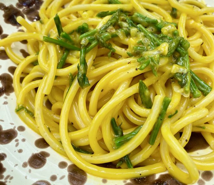 Asparagus Carbonara 